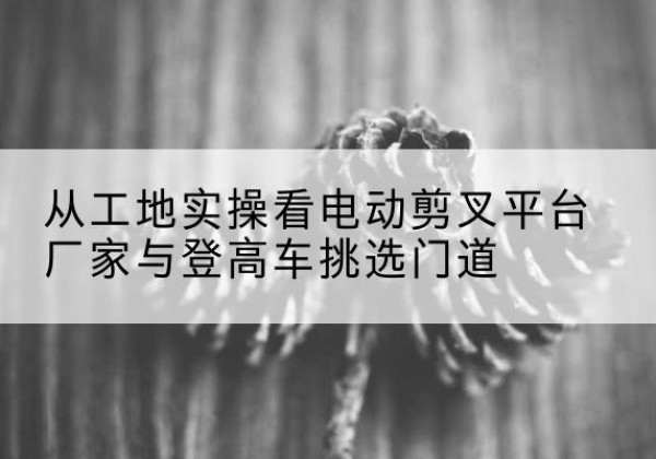 沐川电动剪叉升降平台厂家-从工地实操看电动剪叉平台厂家与登高车挑选门道