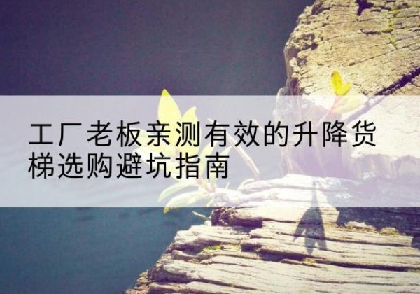 沐川升降货梯怎么选-工厂老板亲测有效的升降货梯选购避坑指南